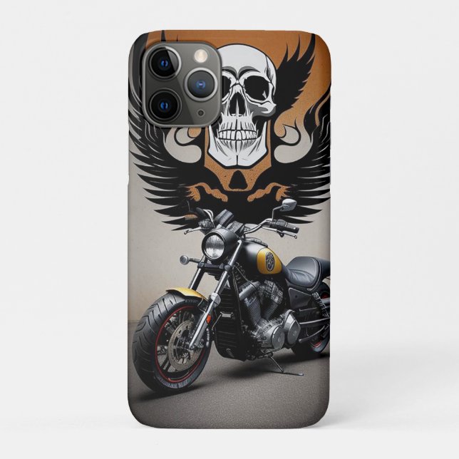 Coques Case-Mate iPhone Motocyclette personnalisée avec graphique de crâne (Dos)