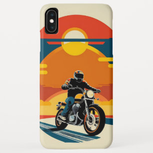 Case-Mate iPhone Case Motocycliste retro stylisé en coucher Pittoresque 