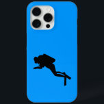 Coque Case-Mate iPhone Motorola Droid RAZR - Scuba Diver<br><div class="desc">Silhouette noire de plongée sous-marine dans la "mer bleue profonde"</div>