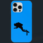 Coque Case-Mate iPhone Motorola Droid RAZR - Scuba Diver<br><div class="desc">Silhouette noire de plongée sous-marine dans la "mer bleue profonde"</div>