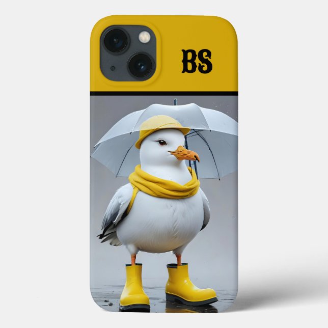 Coques Case-Mate iPhone Mouette drôle dans les bottes de pluie - Humour de (Verso)