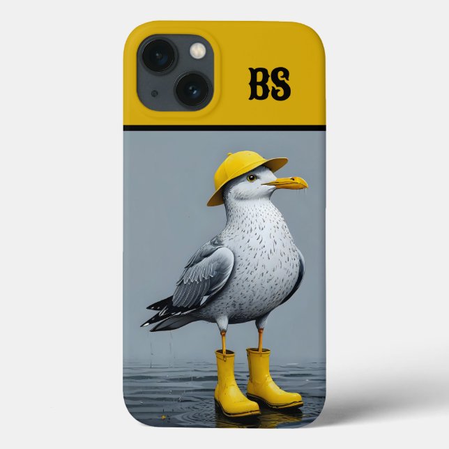 Coques Case-Mate iPhone Mouette drôle dans les bottes de pluie - Humour de (Verso)