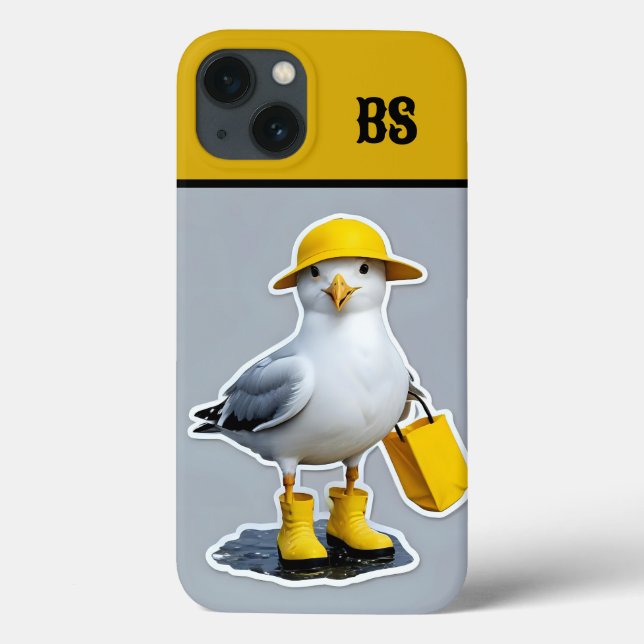 Coques Case-Mate iPhone Mouette drôle dans les bottes de pluie - Humour de (Verso)