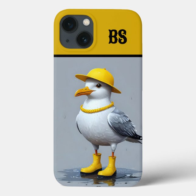 Coques Case-Mate iPhone Mouette drôle dans les bottes de pluie - Humour de (Verso)