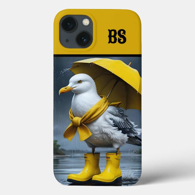 Coques Case-Mate iPhone Mouette drôle dans les bottes de pluie - Humour de (Verso)