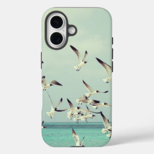 Coque Pour iPhone 16 Mouettes volant au-dessus de l'océan
