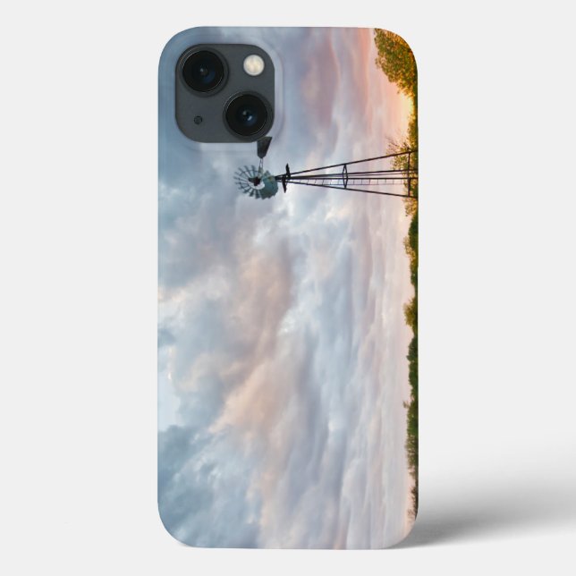 Coques Case-Mate iPhone Moulin à vent et nuages au coucher du soleil (Verso)