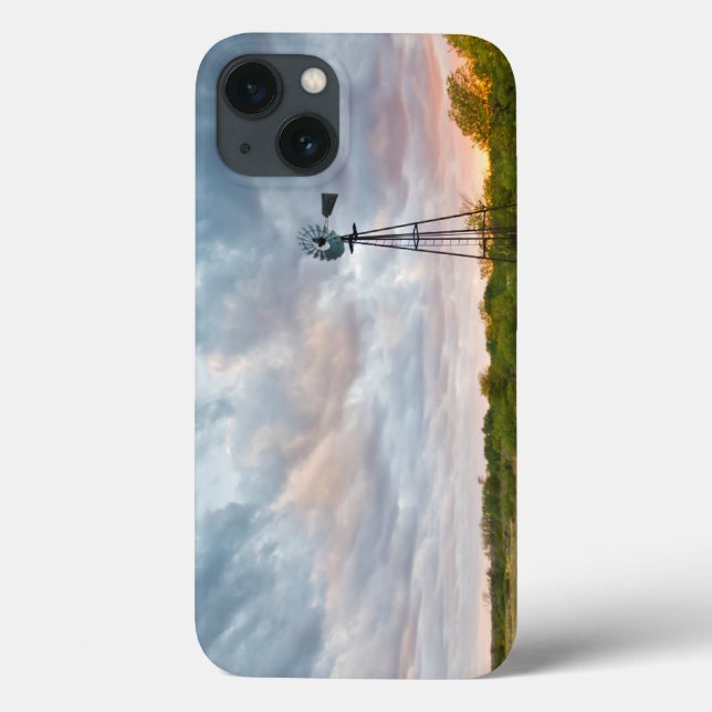 Coques Case-Mate iPhone Moulin à vent et nuages au coucher du soleil (Verso)
