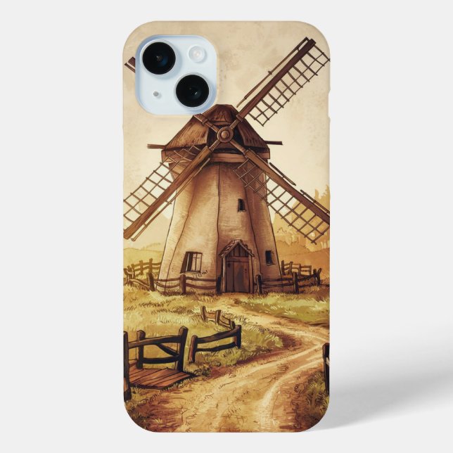 Coques Case-Mate iPhone Moulin à vent vintage (Verso)