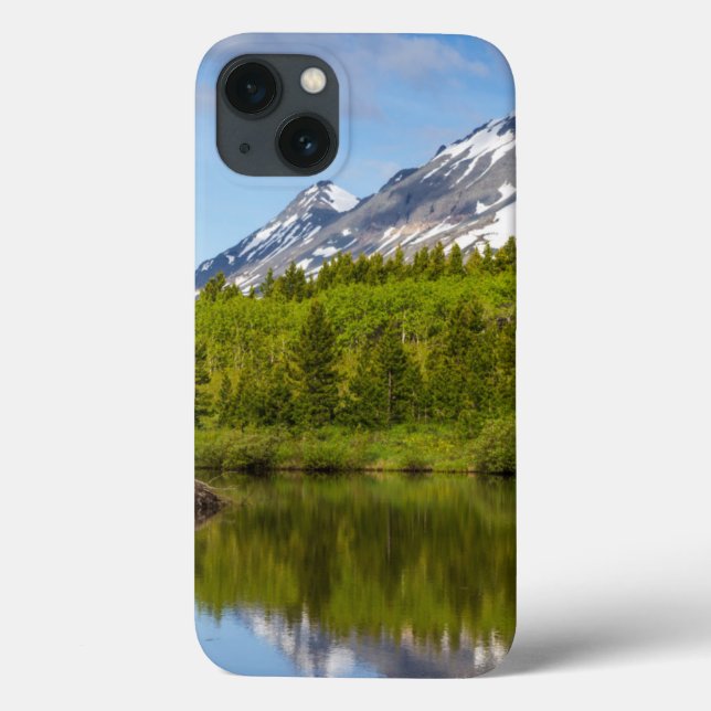 Coques Case-Mate iPhone Mountain Peaks Reflect Into A Beaver Pond (Verso)