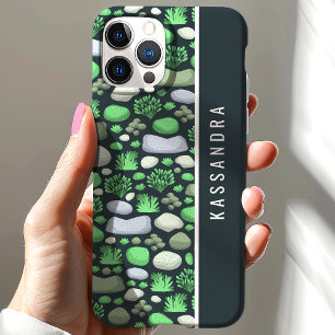 Coque Case-Mate iPhone Mousses Et Pierres Nom Personnalisé Sur Mesure