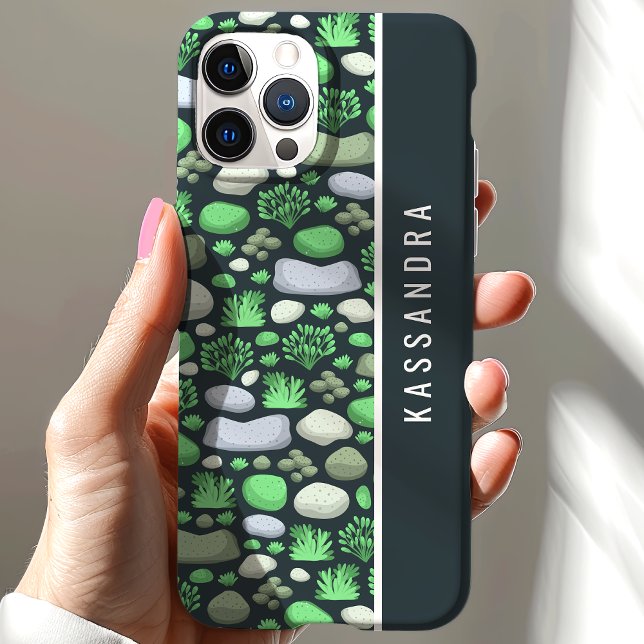 Coques Case-Mate iPhone Mousses Et Pierres Nom Personnalisé Sur Mesure (Créateur téléchargé)