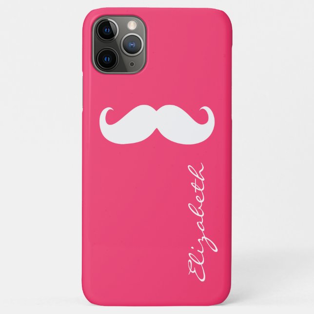 Coques Case-Mate iPhone Moustache Arrière - plan rose chaud (Dos)