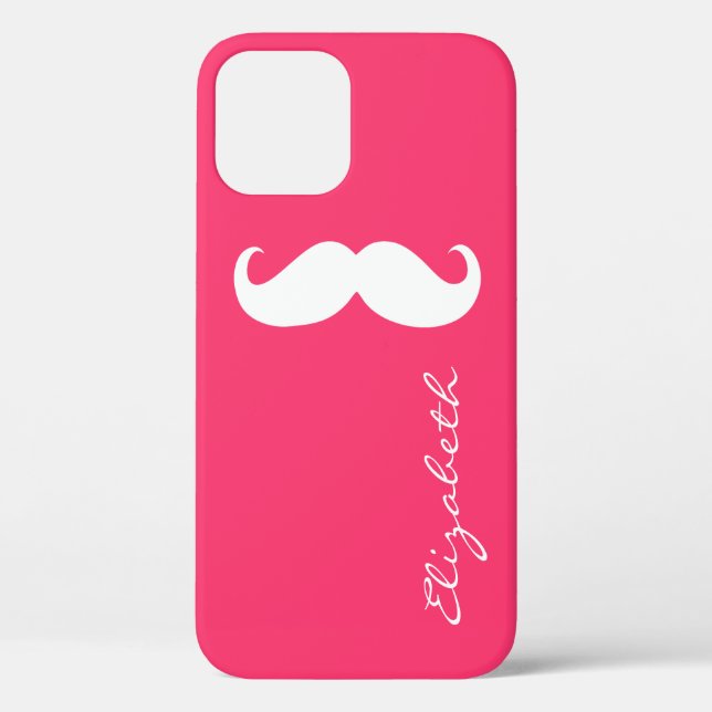 Coques Case-Mate iPhone Moustache Arrière - plan rose chaud (Verso)