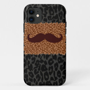 Etui iPhone Case-Mate Moustache Brown et Empreinte de léopard