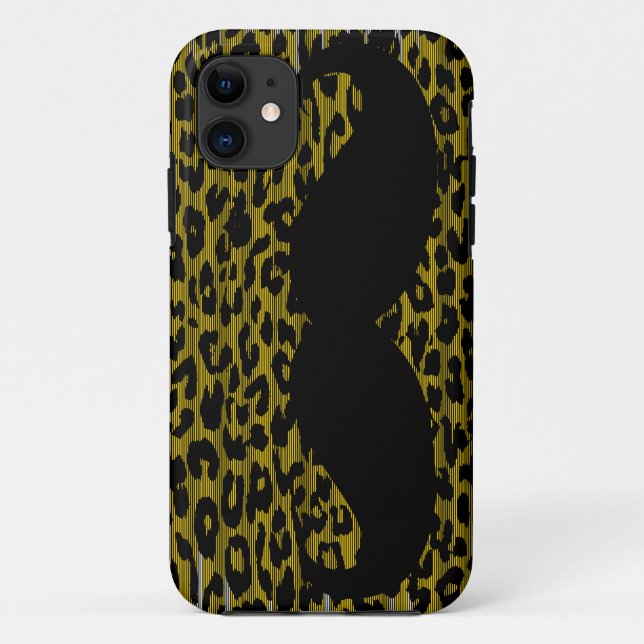 Coques Case-Mate iPhone Moustache drôle sur la peau de léopard 3 (Dos)