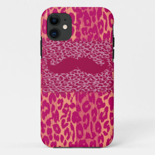 Case-Mate iPhone Case Moustache et empreinte de léopard rouges