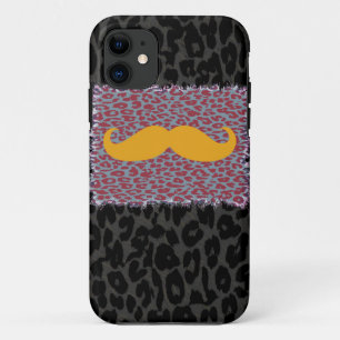 Coque Case-Mate Pour iPhone Moustache jaune et Empreinte de léopard