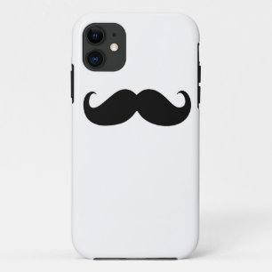 Etui iPhone Case-Mate Moustache noire drôle sur l'arrière - plan blanc