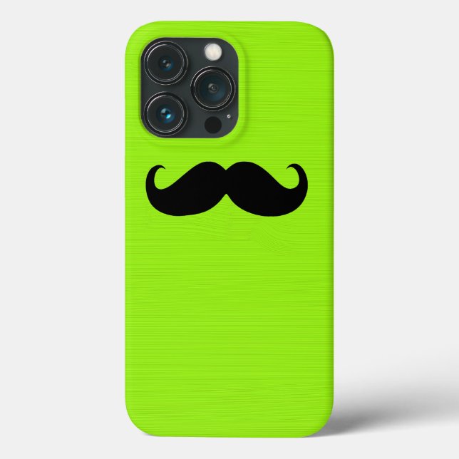 Coques Case-Mate iPhone Moustache noire sur Arrière - plan vert (Verso)