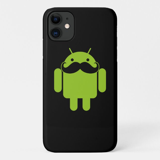 Coques Case-Mate iPhone Moustache Robot Android sur Noir (Dos)