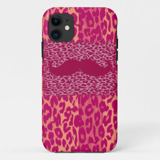 Case-Mate iPhone Case Moustache rouge et Empreinte de léopard