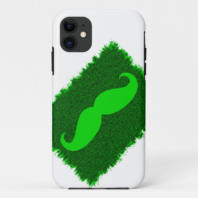 Coques Case-Mate iPhone Moustache verte de chaux sur peau de léopard (Dos)