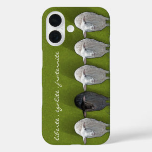 Coque Pour iPhone 16 Mouton noir Mouton blanc