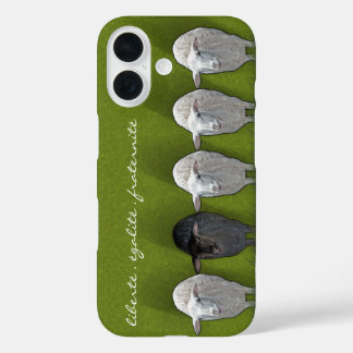 Coque Pour iPhone 16 Mouton noir Mouton blanc