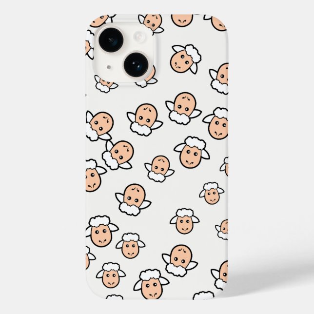 Coques Case-Mate iPhone Mouton Visage mignon pour les enfants (Verso)
