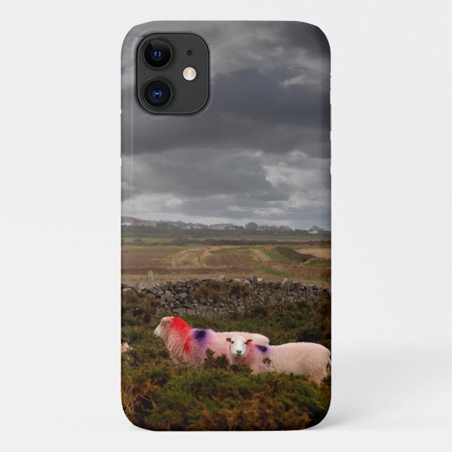 Coques Case-Mate iPhone Moutons colorés (Dos)