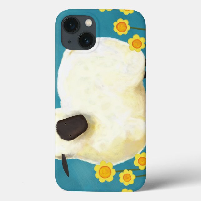 Coques Case-Mate iPhone Moutons et fleurs jaunes (Verso)