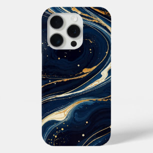 Coque Case-Mate iPhone Mouvement cosmique bleu et or galactique, Espace p
