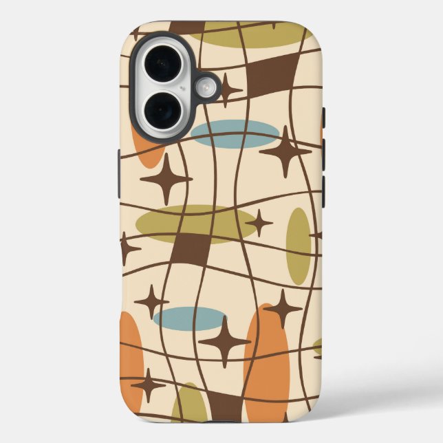 Coques Case-Mate iPhone Moyen Siècle moderne de l'âge atomique Motif cosmi (Verso)