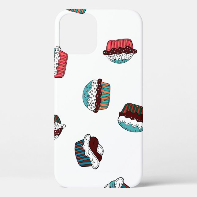 Coques Case-Mate iPhone Muffin. Joyeux arrière - plan de cupcake d'anniver (Verso)
