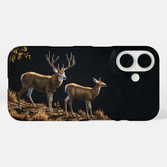 Coques Case-Mate iPhone Mule Deer Buck & Doe (Verso (horizontal))