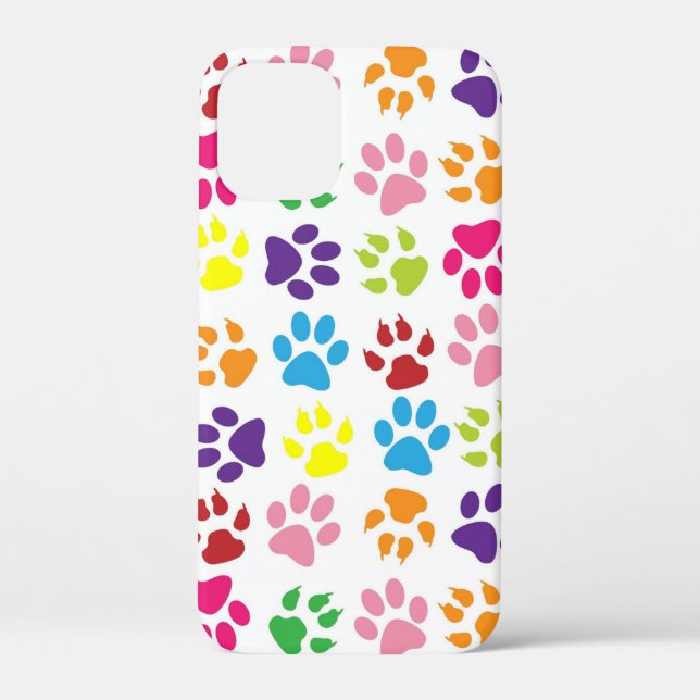 Coques Case-Mate iPhone Multi-Colored Paw Prints (Verso)