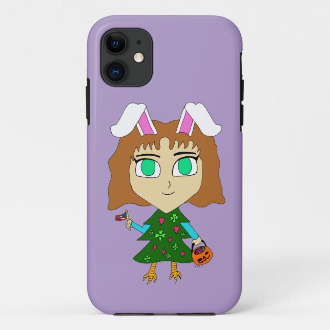 Coques Case-Mate iPhone Multi Vacances Chibi (Dos)
