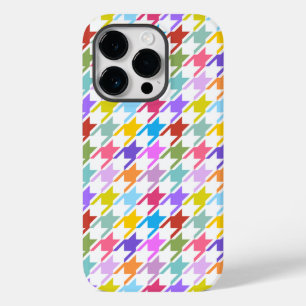 Coque Case-Mate iPhone Multicolor Houndstooth+Motif blanc
