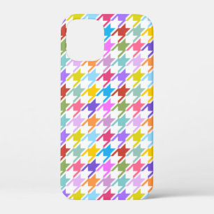 Case-Mate iPhone Case Multicolor Houndstooth+Motif blanc