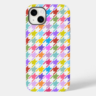 Coque Case-Mate iPhone Multicolor Houndstooth+Motif blanc