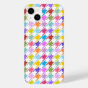 Coque Case-Mate iPhone Multicolor Houndstooth+Motif blanc