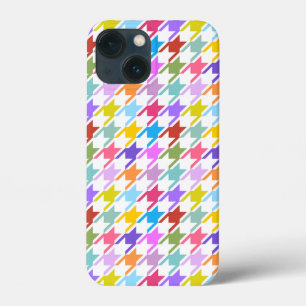 Case-Mate iPhone Case Multicolor Houndstooth+Motif blanc
