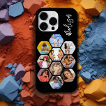 Coque Case-Mate iPhone Multiphoto Collage simple moderne personnalisé<br><div class="desc">Multi Photo Collage Simple Modern Personnalisé Nom Hexagon Motif Smartphone coque iphone dispose d'un collage photo de vos photos préférées en forme d'hexagone. Personnalisé avec votre nom. Parfait pour l'anniversaire, Noël, Fête des Mères, Fête des pères, Grands-parents, frère, soeur, meilleur ami et plus. CONSEIL PHOTO : centrez vos photos avant...</div>