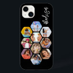Coque Case-Mate iPhone Multiphoto Collage simple moderne personnalisé<br><div class="desc">Multi Photo Collage Simple Modern Personnalisé Nom Hexagon Motif Smartphone coque iphone dispose d'un collage photo de vos photos préférées en forme d'hexagone. Personnalisé avec votre nom. Parfait pour l'anniversaire, Noël, Fête des Mères, Fête des pères, Grands-parents, frère, soeur, meilleur ami et plus. CONSEIL PHOTO : centrez vos photos avant...</div>