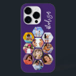 Coque Case-Mate iPhone Multiphoto Collage simple moderne personnalisé<br><div class="desc">Multi Photo Collage Simple Modern Personnalisé Nom Hexagon Motif Smartphone coque iphone dispose d'un collage photo de vos photos préférées en forme d'hexagone. Personnalisé avec votre nom. Parfait pour l'anniversaire, Noël, Fête des Mères, Fête des pères, Grands-parents, frère, soeur, meilleur ami et plus. CONSEIL PHOTO : centrez vos photos avant...</div>