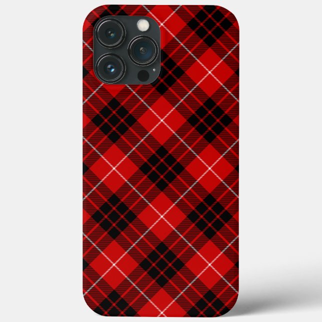 Coques Case-Mate iPhone Munro tartan rouge noir plaid (Verso)