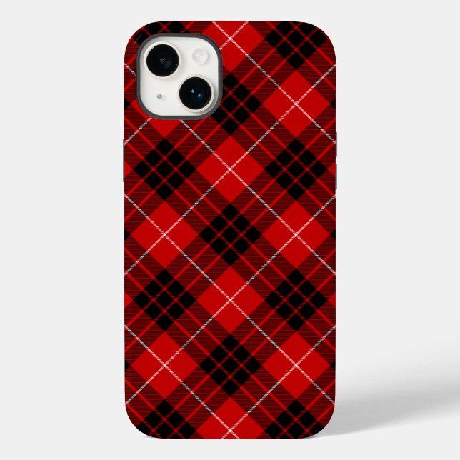 Coques Case-Mate iPhone Munro tartan rouge noir plaid (Verso)