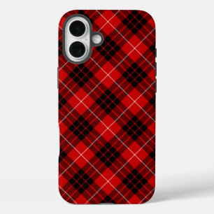 Coque Pour iPhone 16 Plus Munro tartan rouge noir plaid