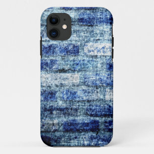 Coques Pour iPhone Mur de brique bleu foncé Grunge